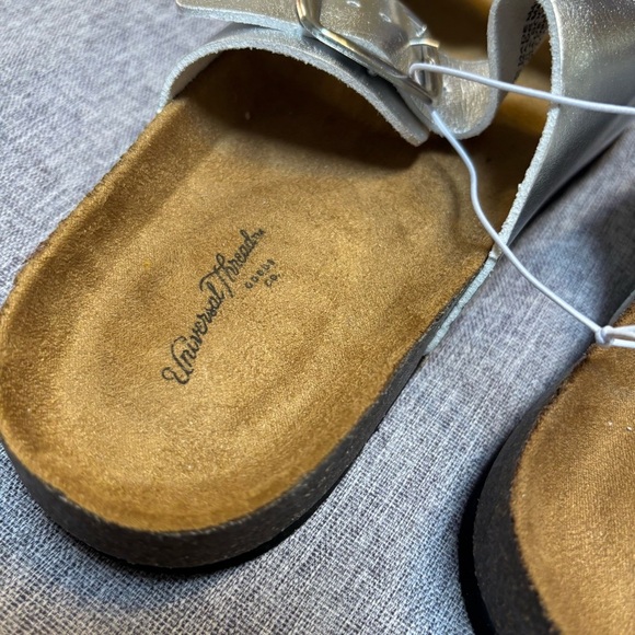 Women's Devin Two Band Footbed Sandals - Universal Thread, Silver - Picture 5 of 6